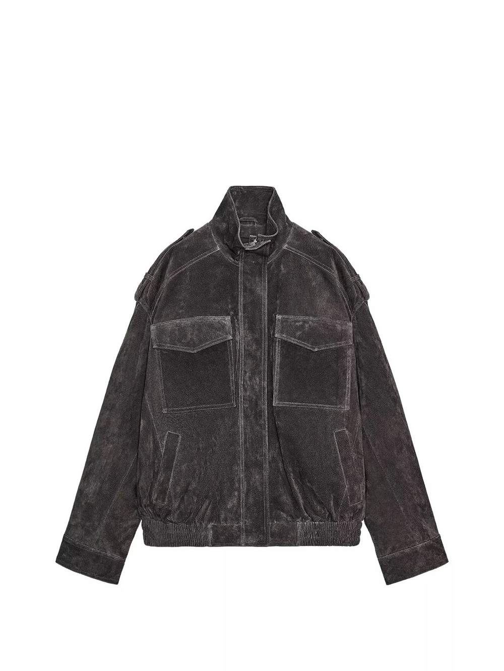 Zara 100% Suede BNWT Charcoal Jacket
